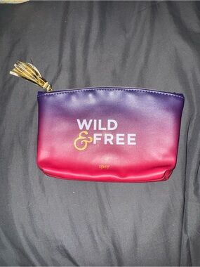 ipsy Ombre Cosmetic Pouch in Purple and Pink with Gold Tassel